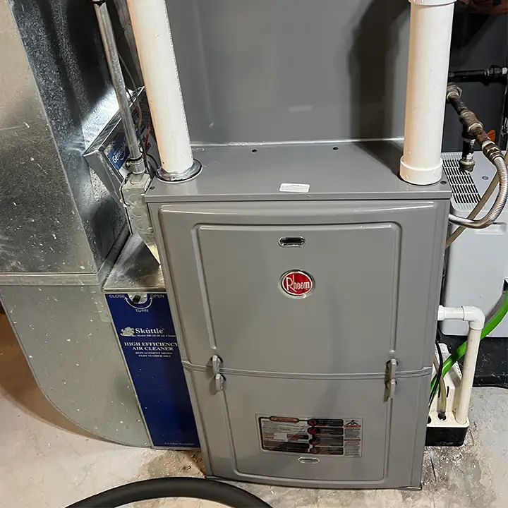 Rheem furnace by Oakland Heating & Cooling.